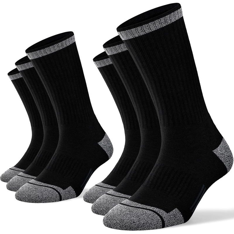 FITRELL 6 Pack Men's Athletic Crew Socks Cushioned Work Boot Socks Size 9-12/12-15 - Image 5